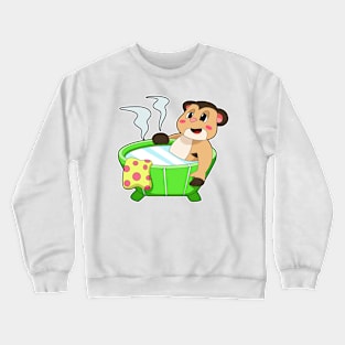 Meerkat at Bathing in Bathtub Crewneck Sweatshirt